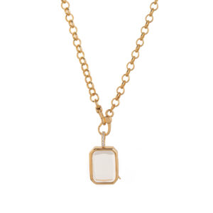 Rectangular transparent photo box necklace (o-shaped chain)