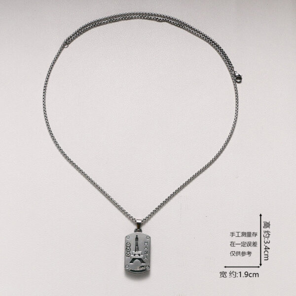 Wholesale Geometric military plaque hollow stainless steel necklace