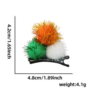 Orange, green and white spiky hair clip / One size fits all