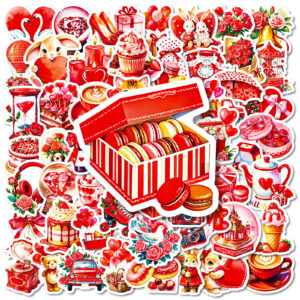 Wholesale 56pcs Red Cartoon Valentine's Day Stickers