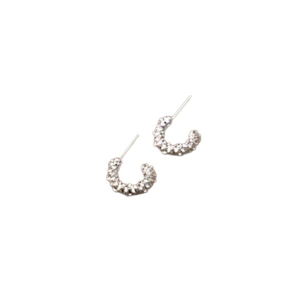 Wholesale Golden crushed stone shaped semi-circular earrings