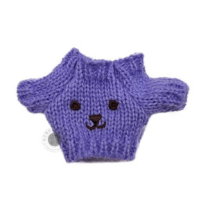 Purple smiley face pattern sweater