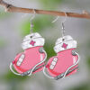 Wholesale Nurse's Day Stethoscope Flower ECG Heart Pendant Earrings