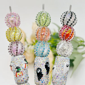 Wholesale Diamond Chain Pumpkin Colorful Lantern Beads