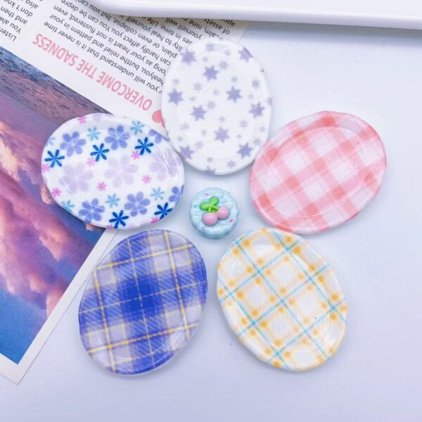 Wholesale New lace oval plate resin accessories handmade creative DIY cream gel hair clip mobile phone shell jewelry