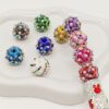 Wholesale 10pcs drill ball colored straight hole beads