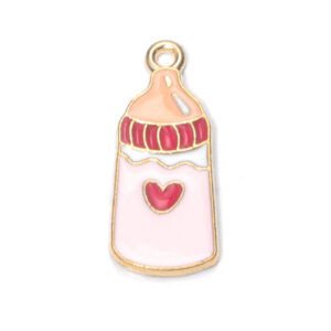 1 pink milk bottle oil dripping pendant