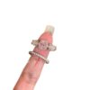 Wholesale Vintage Pink Sugar Cube Small Diamond Ring for Women, Socialite Style