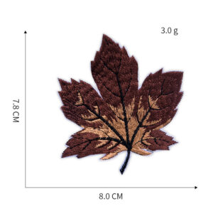 Brown maple leaf cloth stickers 4#