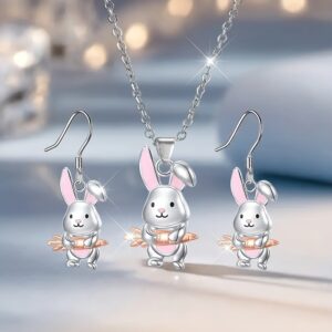 Little rabbit (necklace + earrings)