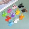 Wholesale Heart-shaped PU leather engraved love leather keychain