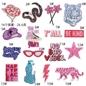 Blue cheetah combination cloth stickers 16 pack