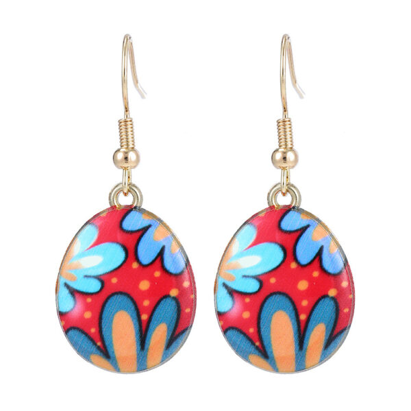Wholesale Cartoon Printed Easter Egg Oil Earrings Light Luxury Niche Earrings Cute Earrings