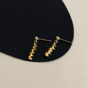 Gold One-word silver stud earrings
