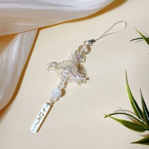 24b79 glazed sakura wind chime pendant [white]