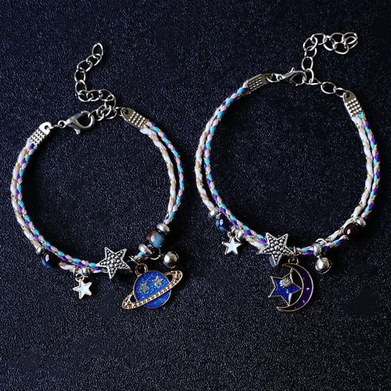 Wholesale eam Planet Cosmic Bracelet Actress Star Moon Pair of Student Girlfriend Bracelet