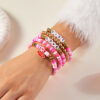 Wholesale Love Soft Ceramic Valentine's Day Pink Acrylic Letter Bracelet