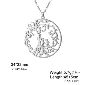 Mother + child + child (thin chain) steel color