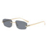 Wholesale Metal trimmed frameless polygonal cheetah decorative sunglasses