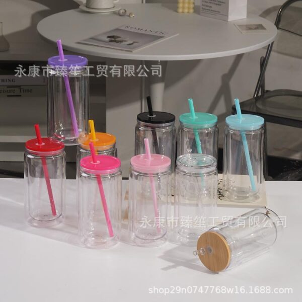 Wholesale Double-Layer Environmentally Friendly Pc Plastic Cup 16oz Water Cup