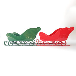 Pack of two snowmobiles red + green