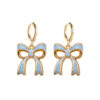 Wholesale Oil-spray colored bow pendant Valentine's Day earrings