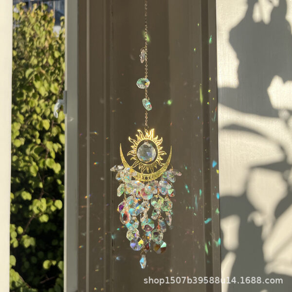 Wholesale Devil's Eye Sun Moon Crystal Wind Chime