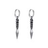Wholesale Stainless steel retro puncture cross sword pendant earrings