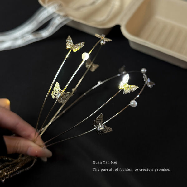 Wholesale Rhinestone Butterfly Fairy Tassel Headband Luxury Forest Style