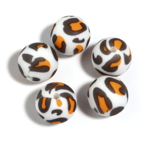 Orange leopard (non-porous) / Diameter 15mm, aperture 2.4mm, 5 pieces/pack