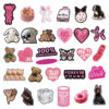 Wholesale 55pcs pink and black English cartoon Waterproof Vinyl Stickers