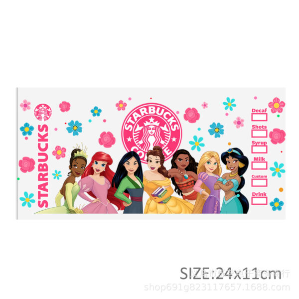 O1CN01dzZf9m1XzIiQKM9uL_2204164402994-0-cib Wholesale Cartoon princess Mickey stitch UV DTF transfer printing water cup crystal label Cup sticker is torn and pasted, 1Yc45118