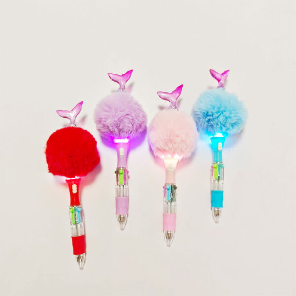 Wholesale Popular Creative DIY Four Color Pom Light Pen special