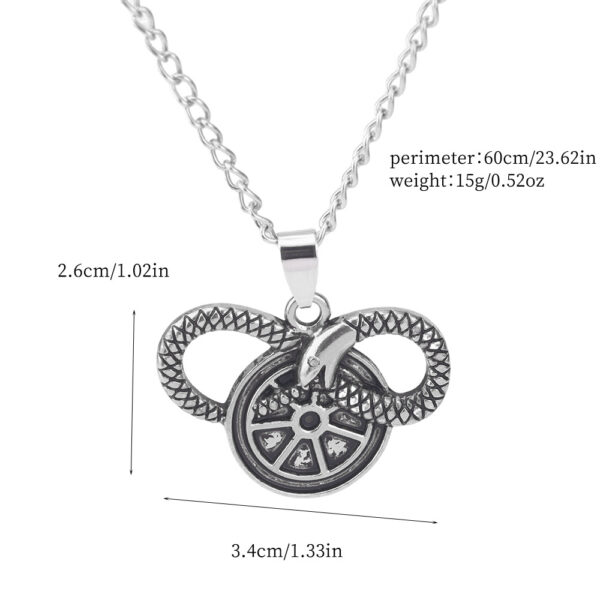 Wholesale European and American Film and Television Peripherals the Wheel of Time Wheel of Time Ouroboros Logo Pendant Necklace