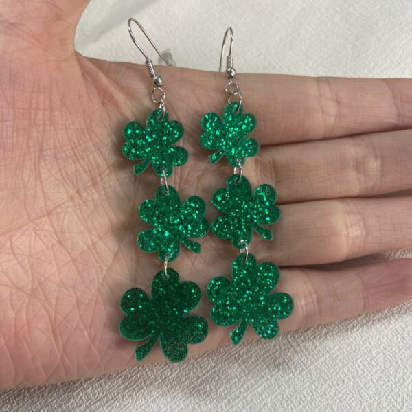 Wholesale clover earrings St. Patrick's day beer festival fashion exaggerated earrings