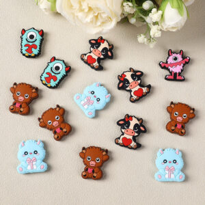 Wholesale 20pcs Creative Valentine's Day Teether Children's Food Grade Material Cartoon Animal Silicone Beads