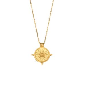 Vintage Sun Compasses Pendant Necklace