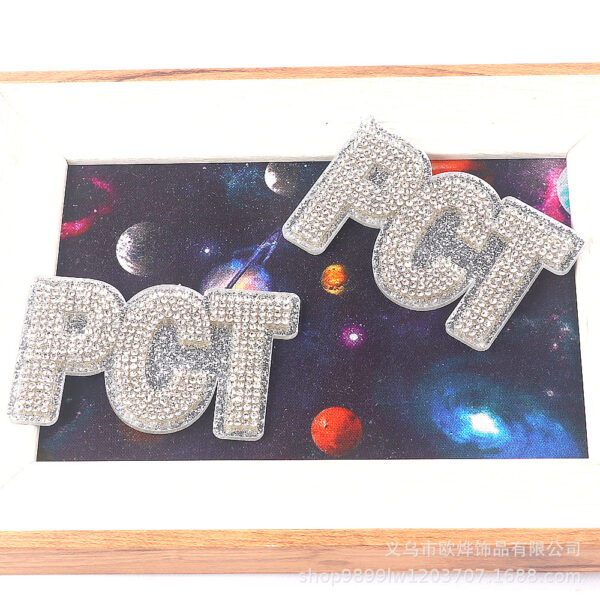 Wholesale Glitter Cartoon Letter Acrylic DIY Patches