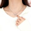 Wholesale Sweet Double Love Stainless Steel Necklace