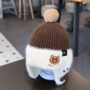 Bear paw ear protection plus velvet-coffee color