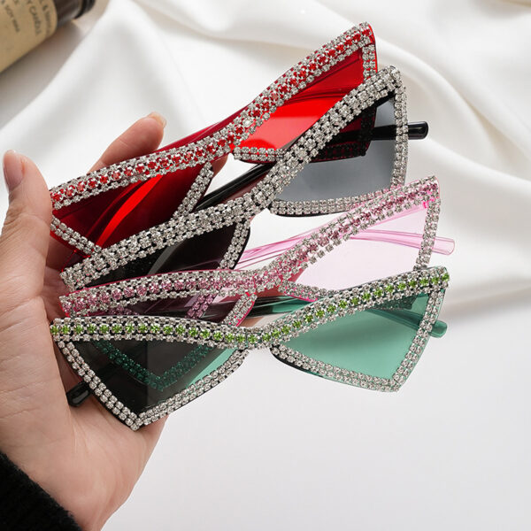 Wholesale Full Diamond Bow Colored Small Frame Birthday Letter Sunglasses