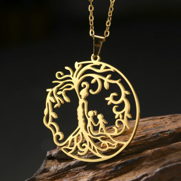 Wholesale Mother's Day electroplated Tree of Life parent-child necklace