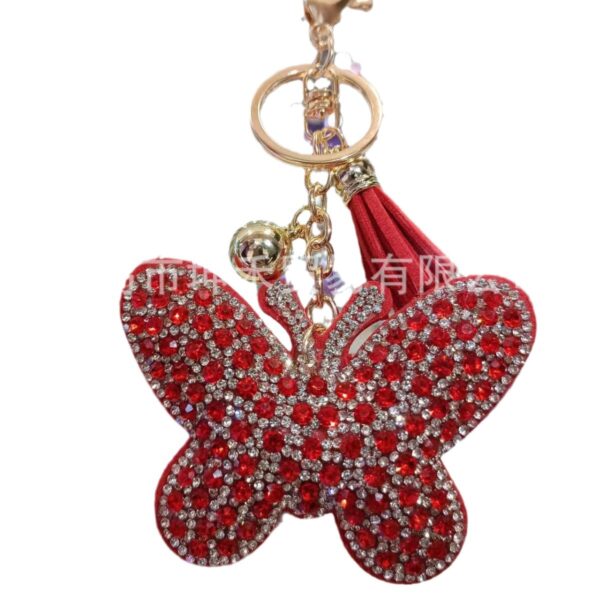 Wholesale Butterfly Creative All-match Bag Pendant Personalized Tassel Keychain Hot Diamond