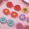 Wholesale 10pcs Through-hole double-sided embossed cartoon rose and sunflower beads