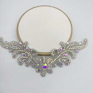 Ab silver v-neck flower