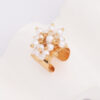 Wholesale Flower Alloy Irregular Pearl Ring