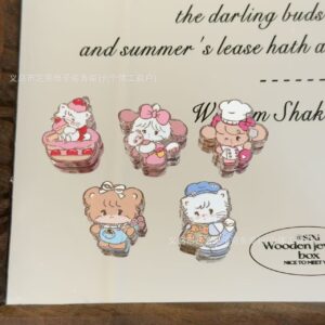 Wholesale 10pcs baking bread cartoon cat relief acrylic beads