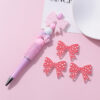 Wholesale 10pcs beaded pen beads UV lace bow milk pattern printed beads