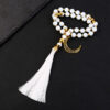 Wholesale 12mm beaded prayer bead tassel moon prayer bracelet