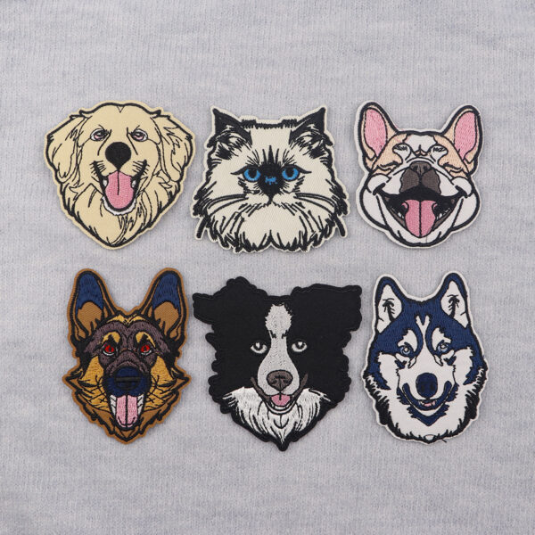Wholesale 5pcs New pet dog cartoon embroidery cloth patch cute pet animation hot melt adhesive cloth